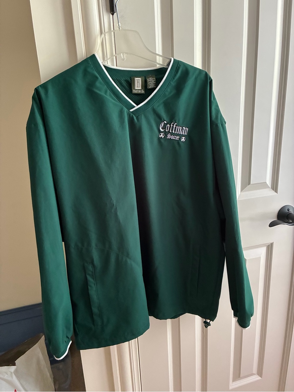 Harrell Green V-Neck Windbreaker